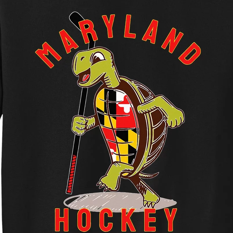 Maryland State Flag Turtle Hockey Baltimore Sports Tall Sweatshirt