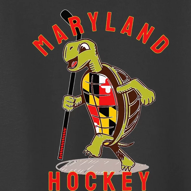 Maryland State Flag Turtle Hockey Baltimore Sports Toddler T-Shirt