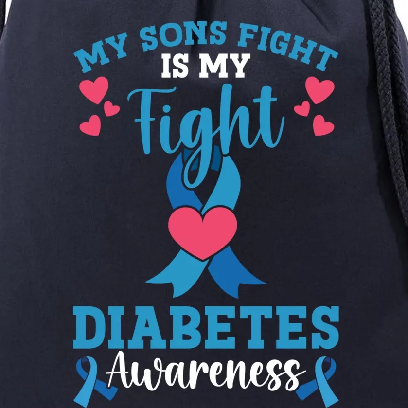 My Sons Fight Is My Fight T1 Diabetes Awareness Gift Drawstring Bag