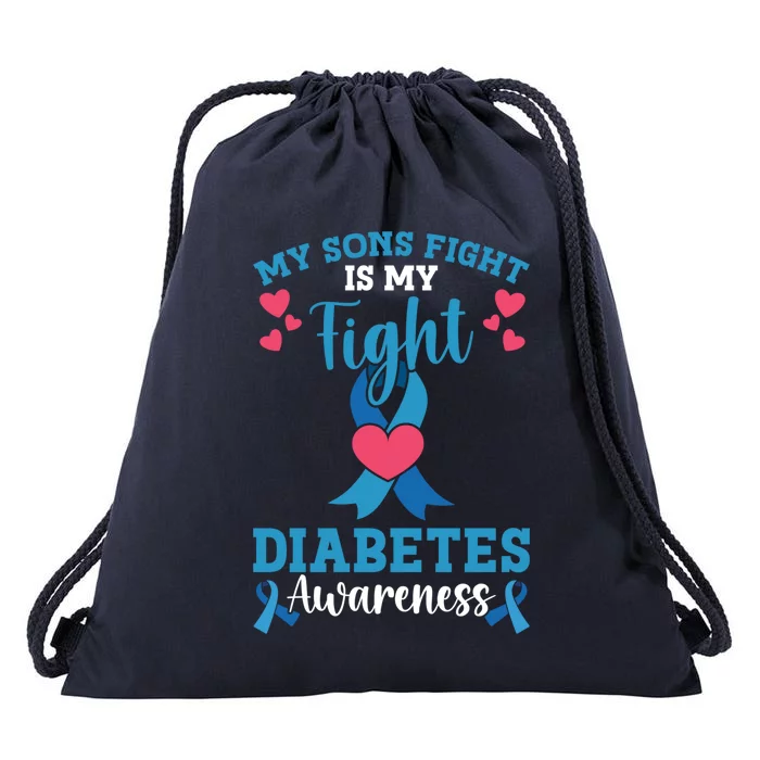 My Sons Fight Is My Fight T1 Diabetes Awareness Gift Drawstring Bag