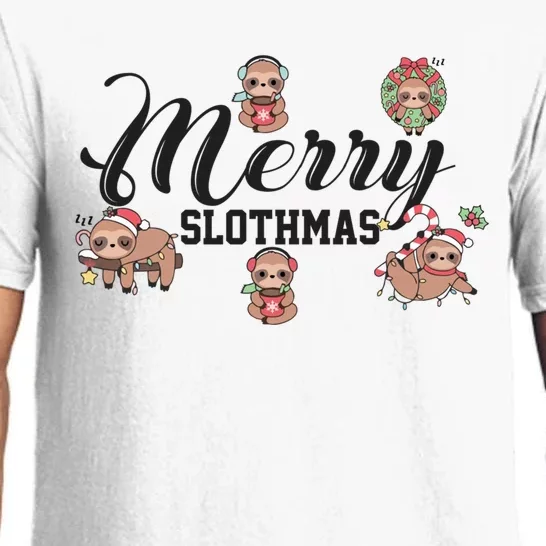 Merry Slothmas Funny Sloth Christmas Cute Animal Kingdom Gift Pajama Set