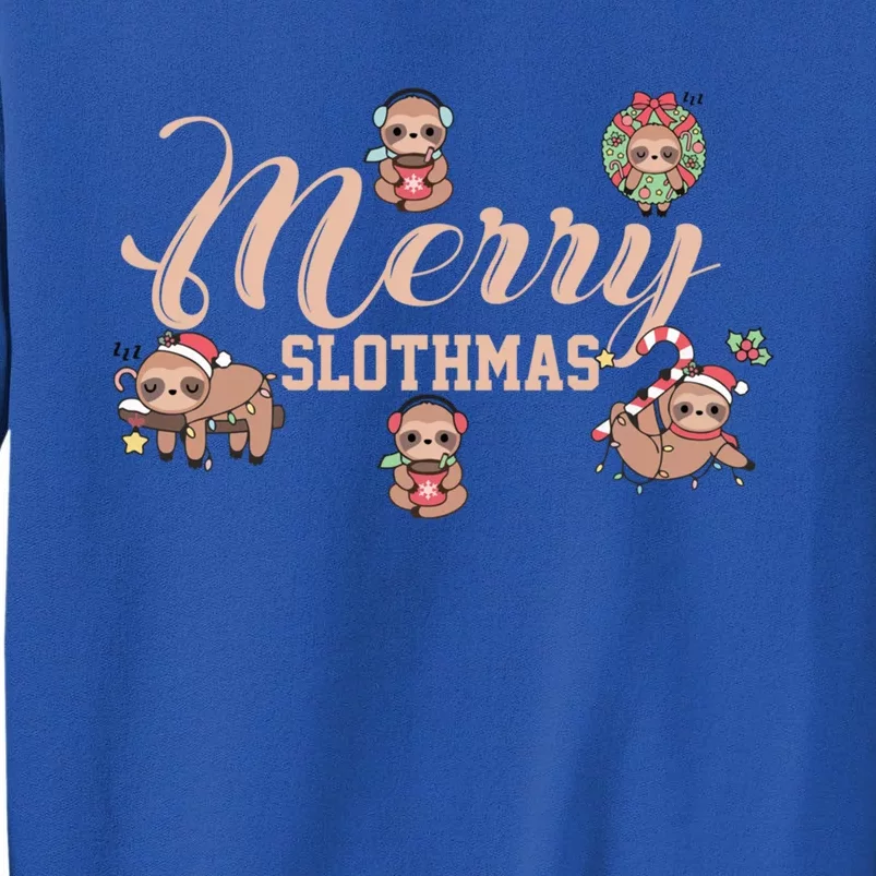 Merry Slothmas Funny Sloth Christmas Cute Animal Kingdom Gift Tall Sweatshirt