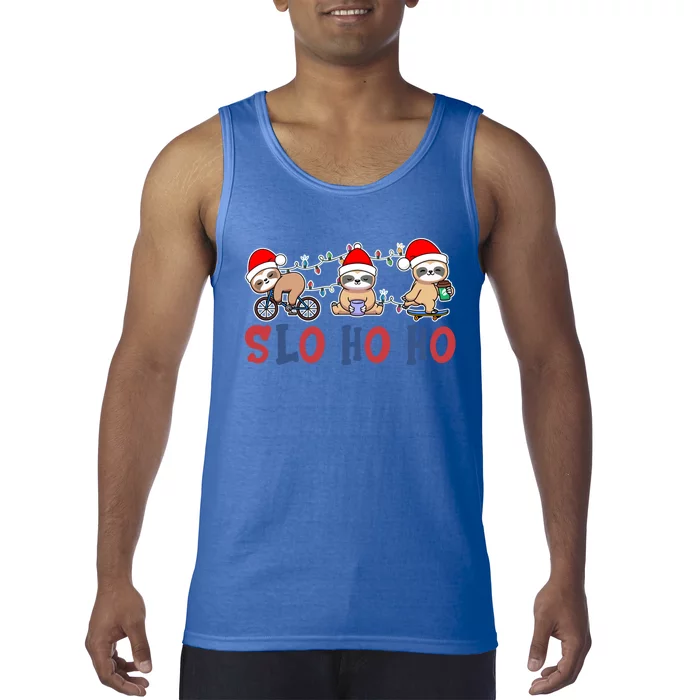 Merry Slothmas Funny Sloth Christmas Cute Animal Kingdom Gift Tank Top