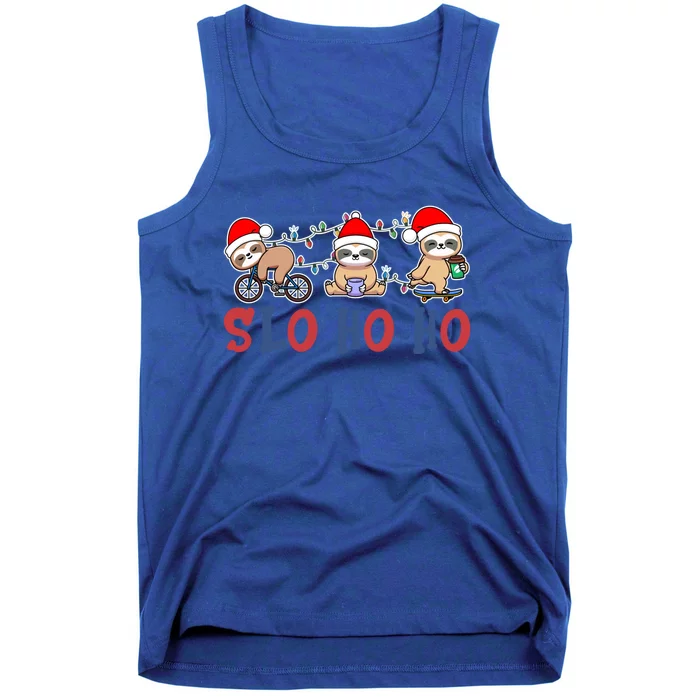 Merry Slothmas Funny Sloth Christmas Cute Animal Kingdom Gift Tank Top