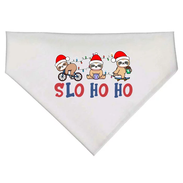 Merry Slothmas Funny Sloth Christmas Cute Animal Kingdom Gift USA-Made Doggie Bandana