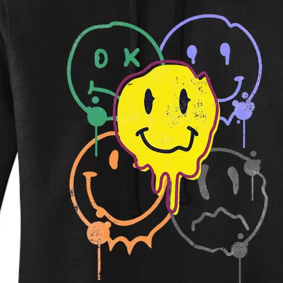 Melting Smile Face Smiling Melted Dripping Cute Happy Women's Pullover Hoodie