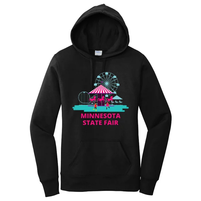 Minnesota State Fair Rollercoaster Ferris Wheel Amusement Women's Pullover Hoodie