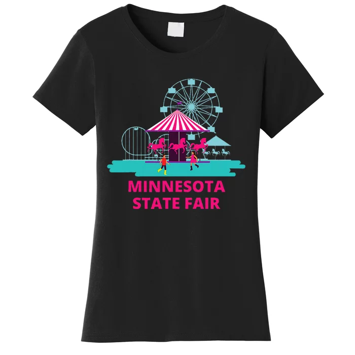 Minnesota State Fair Rollercoaster Ferris Wheel Amusement Women's T-Shirt