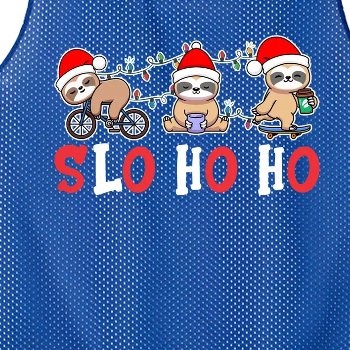 Merry Slothmas Funny Sloth Christmas Cute Animal Kingdom Gift Mesh Reversible Basketball Jersey Tank