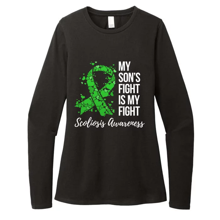 My Son’S Fight Is My Fight Scoliosis Awareness Meaningful Gift Womens CVC Long Sleeve Shirt