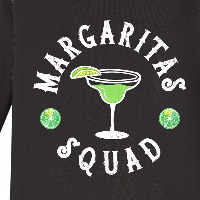 Margarita Squad Funny Cinco De Mayo Lime Drinking Baby Long Sleeve Bodysuit