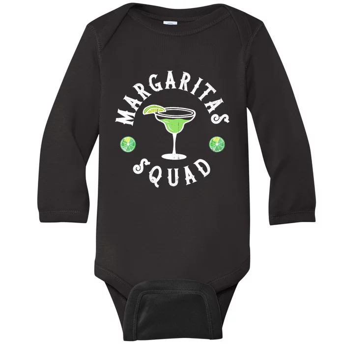 Margarita Squad Funny Cinco De Mayo Lime Drinking Baby Long Sleeve Bodysuit