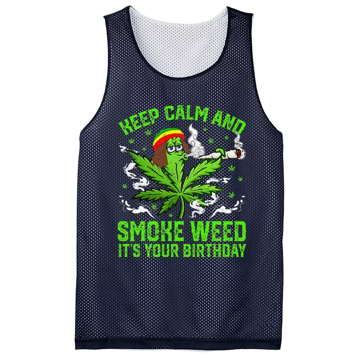 Marijuana Smoker Funny Weed Birthday Party Cannabis Stoner Mesh Reversible Basketball Jersey Tank