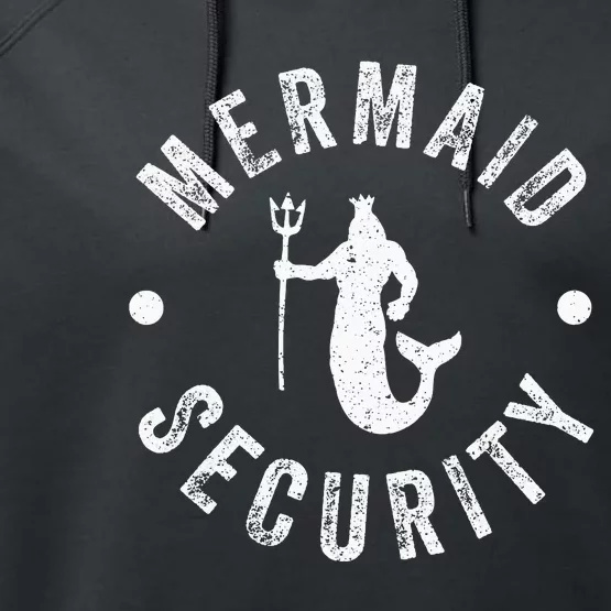 Mermaid Security Funny Swimming player Performance Fleece Hoodie