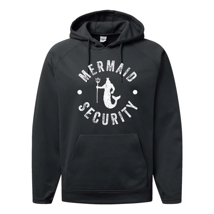 Mermaid Security Funny Swimming player Performance Fleece Hoodie