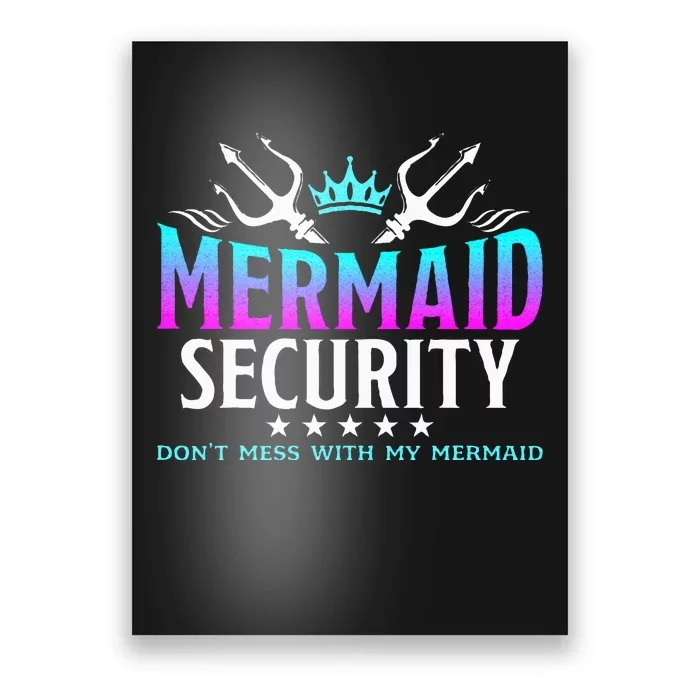 Mermaid Security Family Birthday Halloween Costume Poster