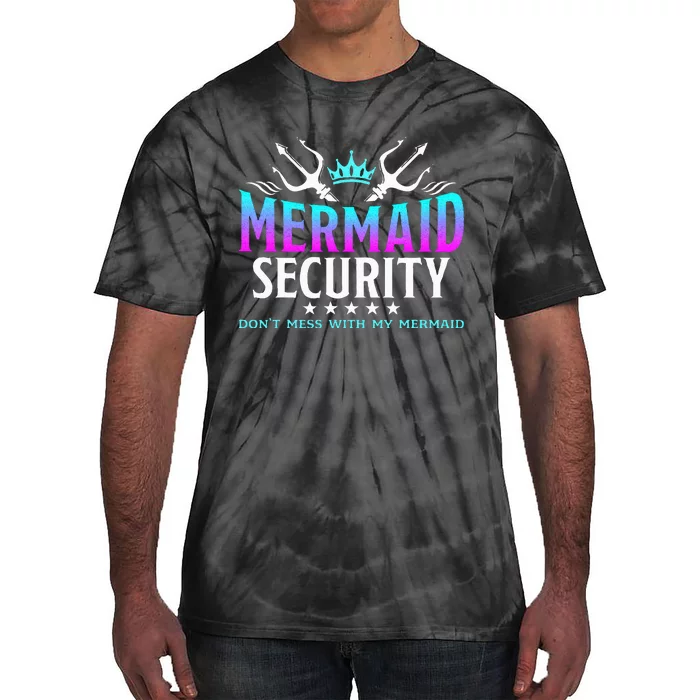 Mermaid Security Family Birthday Halloween Costume Tie-Dye T-Shirt