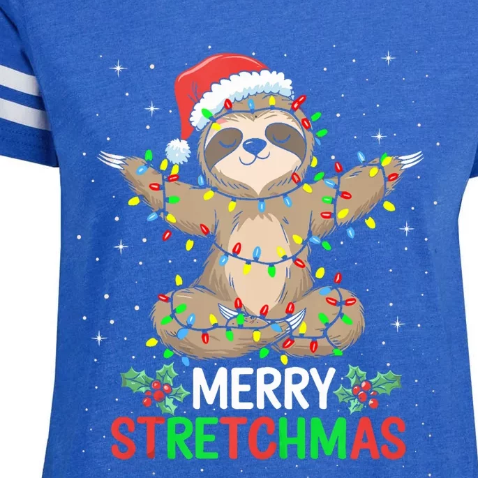 Merry Stretchmas Funny Sloth Yoga Christmas Tank Top Enza Ladies Jersey Football T-Shirt