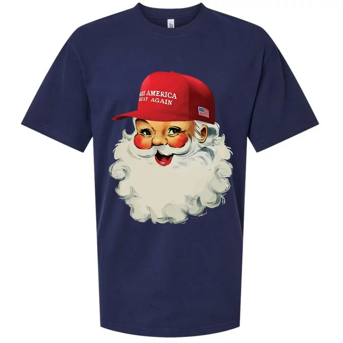 Maga Santa Funny Trump Christmas Sueded Cloud Jersey T-Shirt