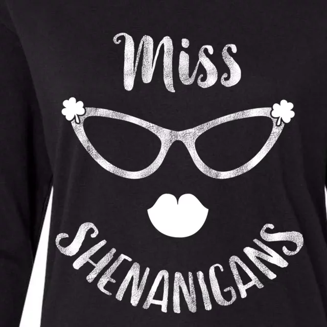 Miss Shenanigans Funny St Patrick's Day Gift Womens Cotton Relaxed Long Sleeve T-Shirt