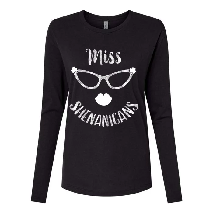 Miss Shenanigans Funny St Patrick's Day Gift Womens Cotton Relaxed Long Sleeve T-Shirt