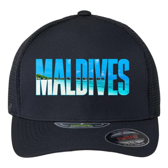 Maldives Souvenir For Couple Or Family Summer Vacay Flexfit Unipanel Trucker Cap