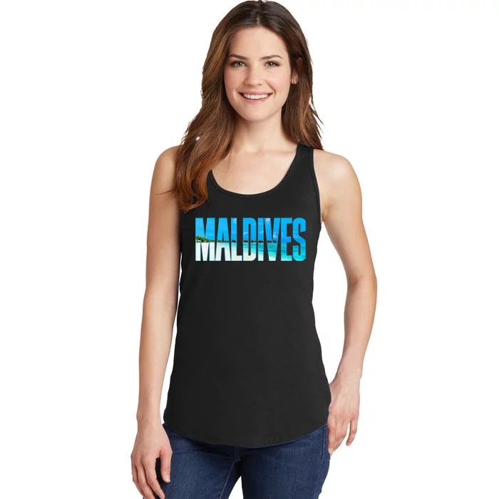 Maldives Souvenir For Couple Or Family Summer Vacay Ladies Essential Tank