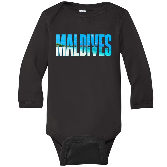 Maldives Souvenir For Couple Or Family Summer Vacay Baby Long Sleeve Bodysuit