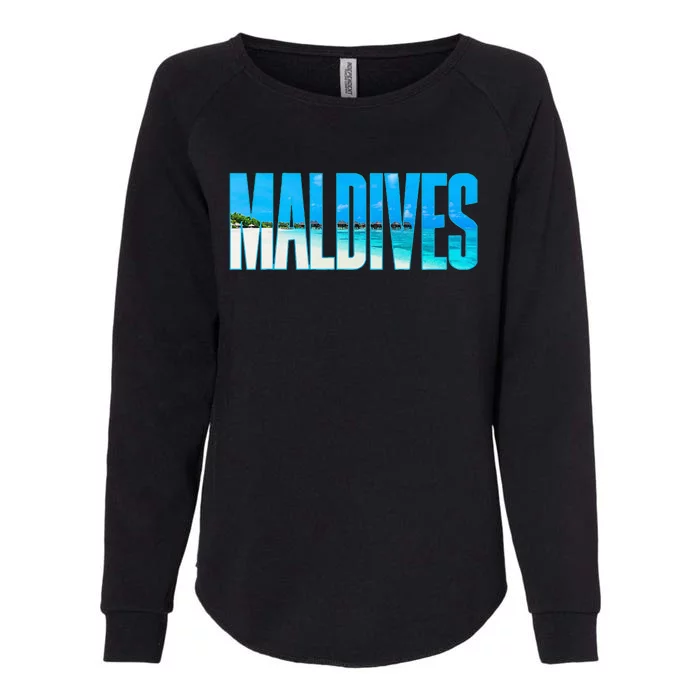 Maldives Souvenir For Couple Or Family Summer Vacay Womens California Wash Sweatshirt