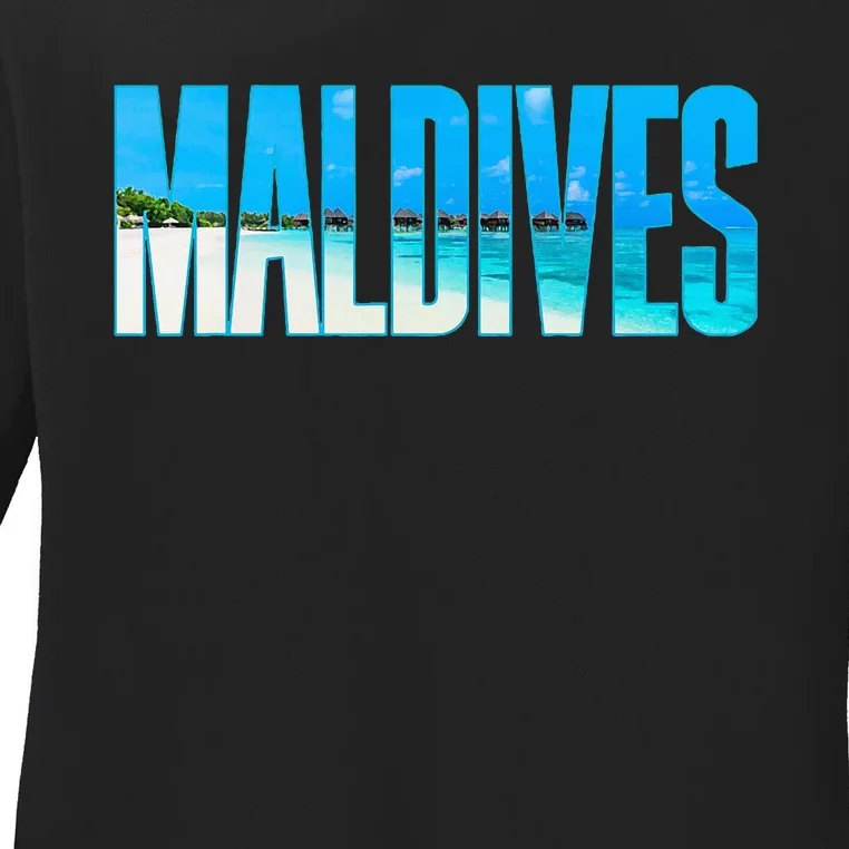 Maldives Souvenir For Couple Or Family Summer Vacay Ladies Long Sleeve Shirt