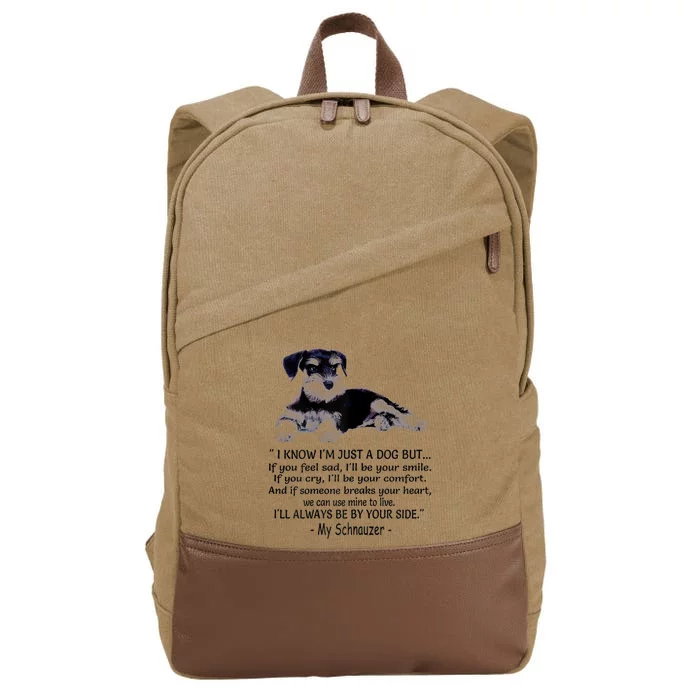 Miniature Schnauzer Funny Gift Cotton Canvas Backpack