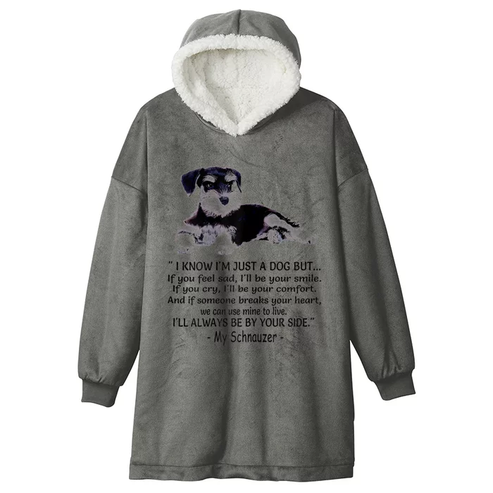 Miniature Schnauzer Funny Gift Hooded Wearable Blanket