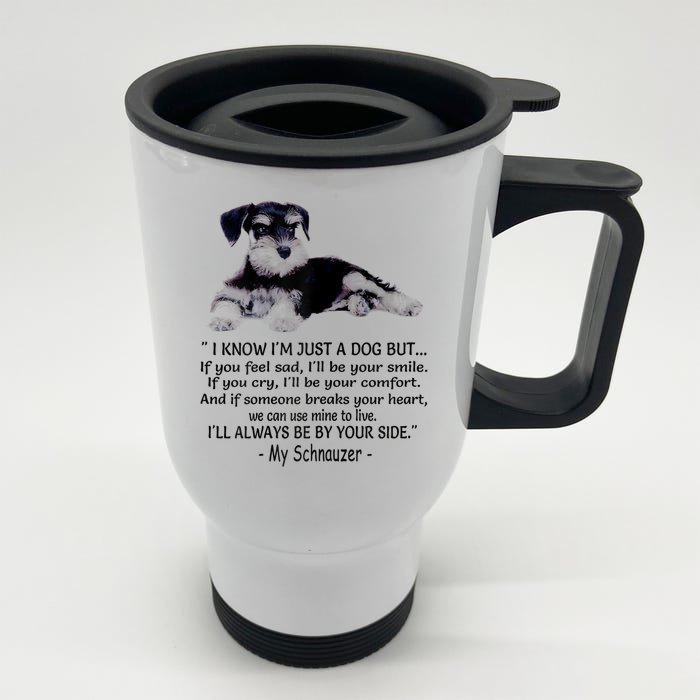 Miniature Schnauzer Funny Gift Front & Back Stainless Steel Travel Mug