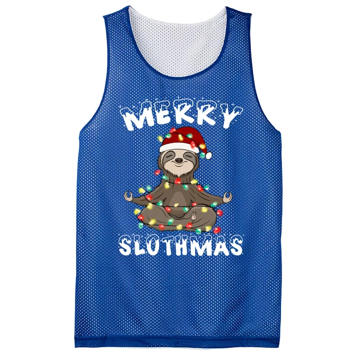 Merry Slothmas Funny Sloth Christmas Pajama For Sloth Lovers Gift Mesh Reversible Basketball Jersey Tank