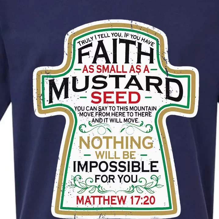 Mustard Seed Faith Christian Gifts Mathew 17 20 Scripture Sueded Cloud Jersey T-Shirt