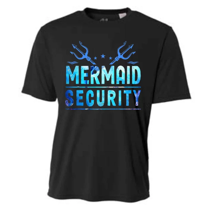 Mermaid Security Funny Dad Mermaid Family Mermaid Squad Cooling Performance Crew T-Shirt