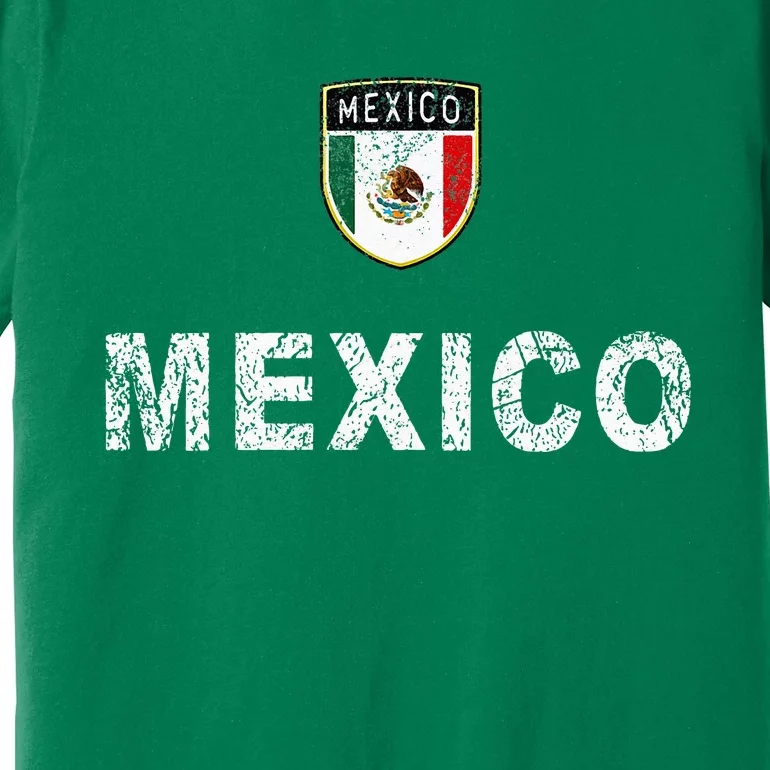 Mexico Soccer Fans Jersey Mexican Flag Football Lovers Premium T-Shirt