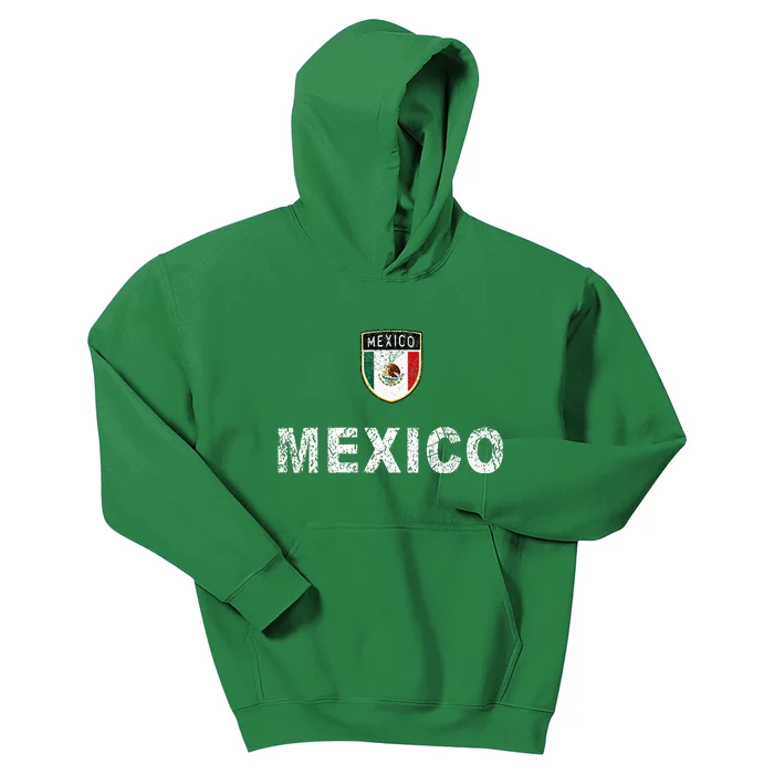 Mexico Soccer Fans Jersey Mexican Flag Football Lovers Kids Hoodie