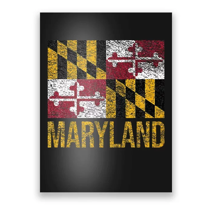 MARYLAND STATE FLAG ANNAPOLIS BALTIMORE CHESAPEAKE BAY Poster