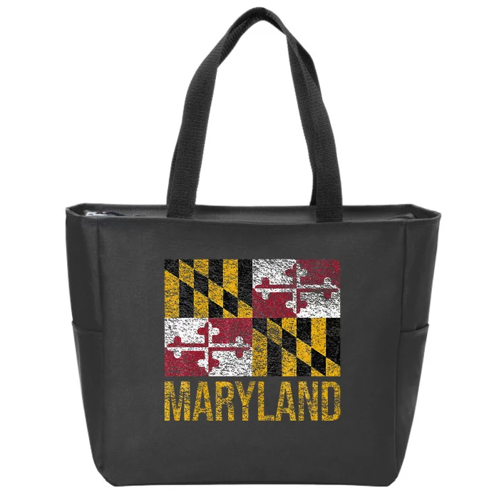 MARYLAND STATE FLAG ANNAPOLIS BALTIMORE CHESAPEAKE BAY Zip Tote Bag