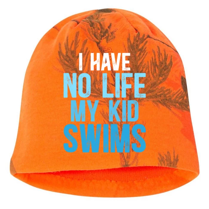 My Swims Funny Swim Dad Of A Swimmer Father Swimming Dad Cute Gift Kati - Camo Knit Beanie