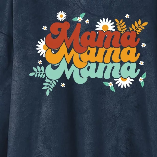 Mama Spring Floral Cute Mom Gift Hooded Wearable Blanket