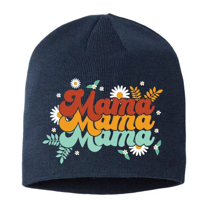 Mama Spring Floral Cute Mom Gift 8 1/2in Sustainable Knit Beanie