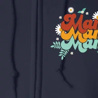 Mama Spring Floral Cute Mom Gift Full Zip Hoodie