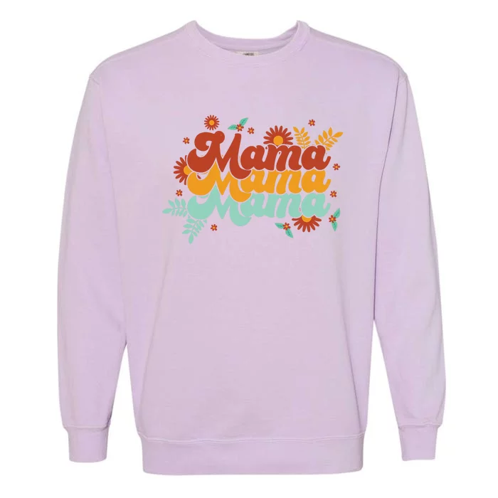 Mama Spring Floral Cute Mom Gift Garment-Dyed Sweatshirt