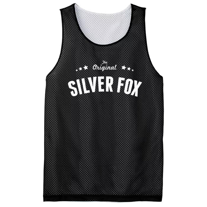 Mens Silver Fox Original Funny Gift Mesh Reversible Basketball Jersey Tank