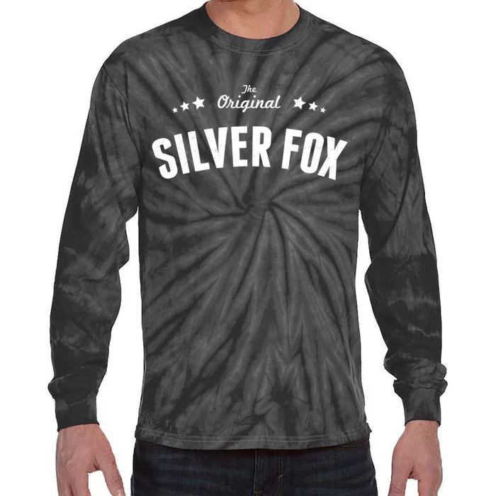 Mens Silver Fox Original Funny Gift Tie-Dye Long Sleeve Shirt