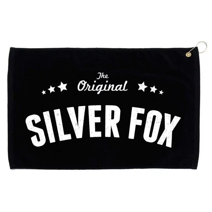 Mens Silver Fox Original Funny Gift Grommeted Golf Towel