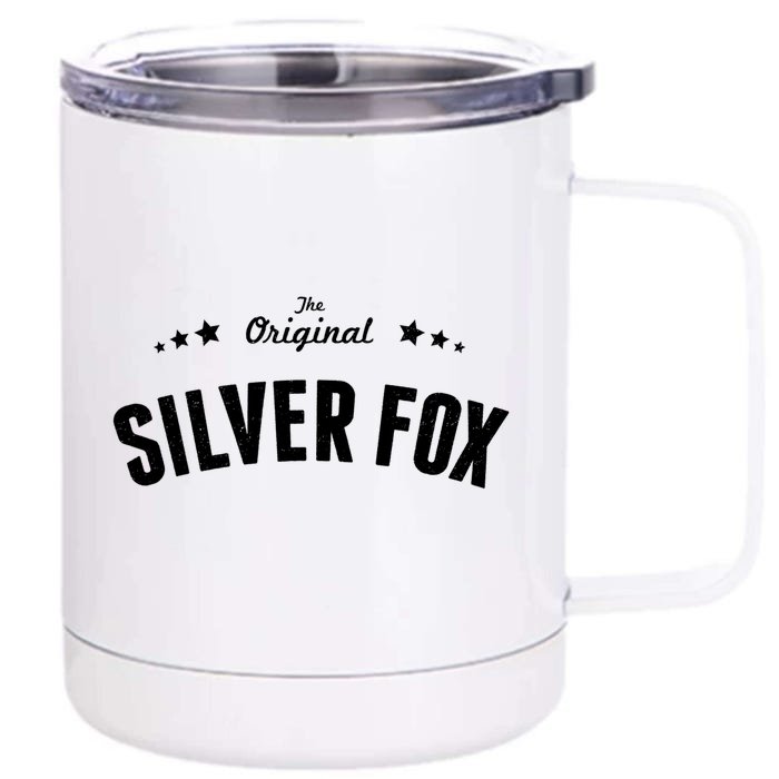 Mens Silver Fox Original Funny Gift Front & Back 12oz Stainless Steel Tumbler Cup