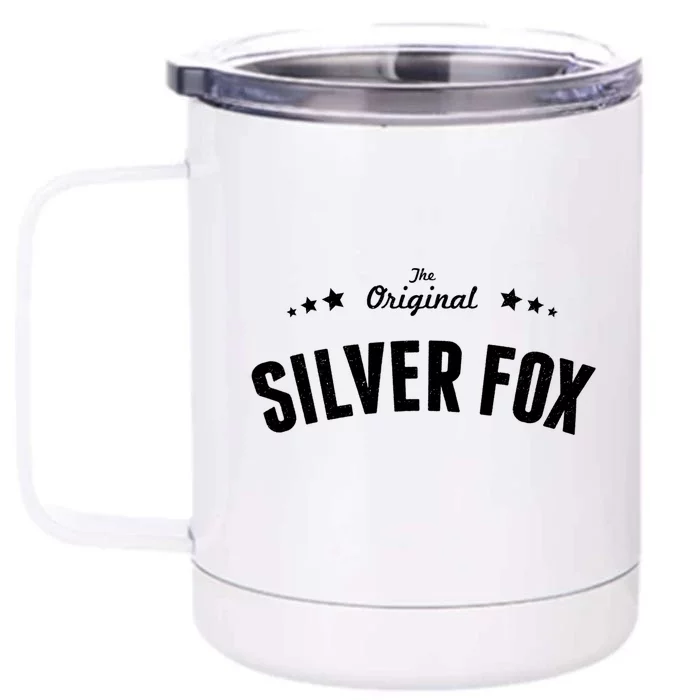 Mens Silver Fox Original Funny Gift Front & Back 12oz Stainless Steel Tumbler Cup